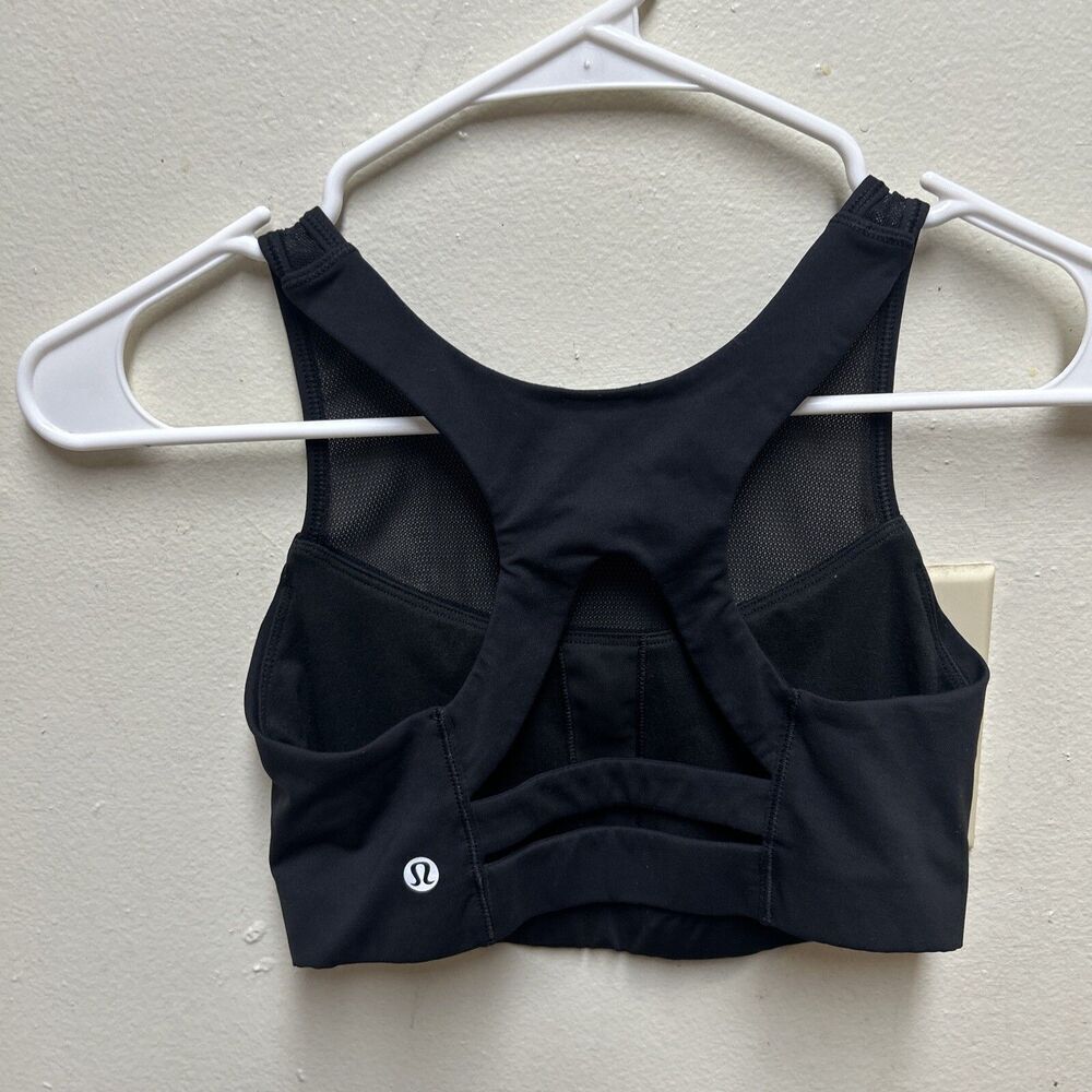 Lululemon Gear up bra black mesh high neck womens 4 - Picture 4 of 7